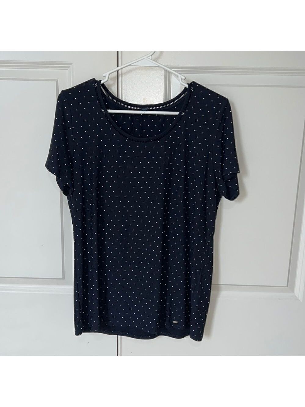 Tommy Hilfiger Navy Blue Polka Dot Top